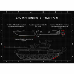 Alternative view of ANV Knives - M73 Kontos - Sleipner Stonewash Micarta Black Kydex Sheath