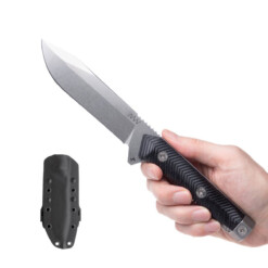 ANV Knives - M73 Kontos - Sleipner Stonewash Micarta Black Kydex Sheath