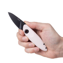 ANV Knives - Z070 - Sleipner BB DLC Black Plain Edge GRNPU Rosewhite