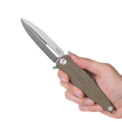 ANV Knives - Z400 BB - Sleipner Plain Edge G-10 Olive Liner-Lock