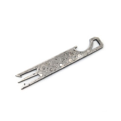 Balbach Damast - Damast-Pommesgabel / Flaschenöffner "kleine Rosen" mit Lederetui - Wide