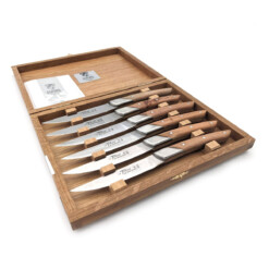 Claude Dozorme - Art Deco Steakmesser Le Thiers, Wacholder, Set 6-teilig