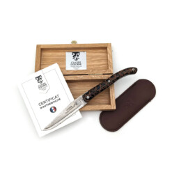 Alternative view of Claude Dozorme - Laguiole 12cm, Damast, Zimtrinde Resin, schwarz