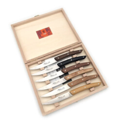 Claude Dozorme - Steakmesser Le Thiers, Gemischte Hölzer, Set 6-teilig