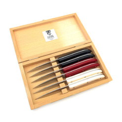 Claude Dozorme - Steakmesser-Set Capucin, schwarz, rot, weiß, 6-teilig
