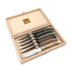 Claude Dozorme - Steakmesser-Set Laguiole Berlingot "Everwood", 6-teilig