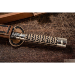 Alternative view of Jeronimo Coll - "Coronas" Damast-Gauchomesser mit Rohhautflechtgriff und Holzbox