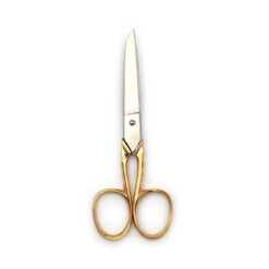 Alternative view of Dreiturm - Kettenhalmschere gold, vernickelt, 5 Zoll