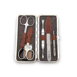 Alternative view of Dreiturm - Manikürset mit Rahmen, 6-tlg., rostfrei, Loden Graubraun