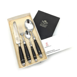 Alternative view of Eichenlaub - "Altdeutsch" Ebenholz Besteck-Set, 4-teilig