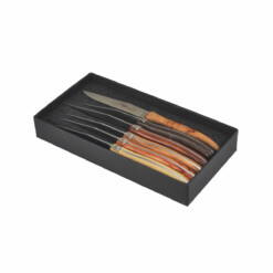 Goyon-Chazeau - "Laguiole" Steakmesserset 6-teilig, gemischte Hölzer, rostfrei