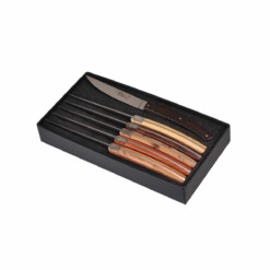 Goyon-Chazeau - "Le Thiers" Chateau Pirou Steakmesserset 6-teilig, gemischte Hölzer, rostfrei