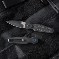 Alternative view of Hogue - Ballista II Auto Folder, 2.5" Bayonet Blade, Black Aluminum Carbon Fiber Inlays - 64290-LIM