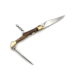 Alternative view of Laguiole en Aubrac - Laguiole 12 cm mit Korkenzieher und Ahle, Hornspitze mit Messingbacken