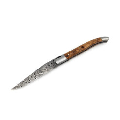 Laguiole en Aubrac - Laguiole 12 cm, Damast, Amboina, Inlay Rot