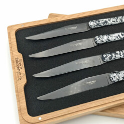 Alternative view of Laguiole en Aubrac - "Laguiole" Steakmesserset 4-teilig, Acryl Silberpailletten