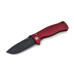 LionSteel - SR1 Aluminium Red Handle, Black Blade - SR1A RB (SH)