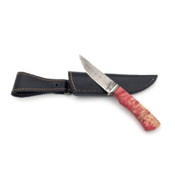 Alternative view of Maruschin - Damast Outdoormesser 8,5 cm, gefärbtes Wurzelholz