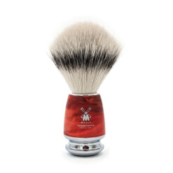 MÜHLE - "190 Jahre LORENZI" Rasierpinsel, Silvertip Fibre, stabilisierte Pappel, rot - LOR 31 H 2210
