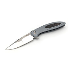 Pro-Tech - Cambria 2 Flipper, Grey Aluminium TechnoCarbo Copper Inlay Handle, Mike Irie Mirror Polished Blade - 2025 Cambria Custom 004