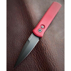 Pro-Tech - Godson, Red Handle, Plain, Black - 721-RED