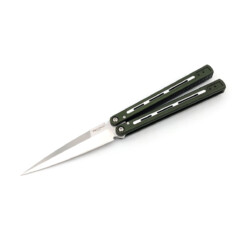Pro-Tech - FlyFather 2 Balisong, Squid Industries Collaboration, Dual Tone Green Handles, 154CM Blade - FF2101-Green