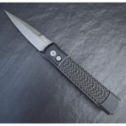 Pro-Tech - Godfather, Acidwashed Blade, Battleworn Jigged Black Handle - 926-AWBW