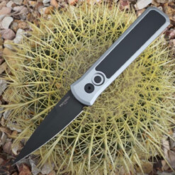 Pro-Tech - Godson, Grey Handle, Black G-10 Inlay, Black DLC - 756