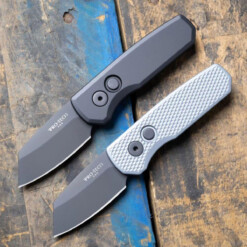 Pro-Tech - Runt 5, Grey Handle, DLC Black Magnacut Reverse Tanto - R5406-GREY