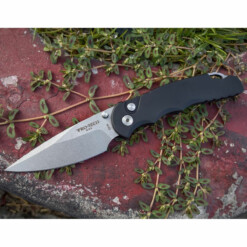 Pro-Tech - Tactical Response 5 Lerch Spring Assist, Stone Wash, Plain, Black - TR-5 SA.1