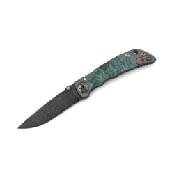 Spartan Blades - SHF Spartan Harsey Folder 3.25 "Plague Doctor" Green, Damascus - SF10 Custom PlagueDoc