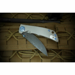 Alternative view of Spartan Blades - SHF Spartan Harsey Folder 3.25 Chad Nichols Damascus Blue Ano Hardware - SF10DMBL