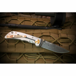 Spartan Blades - SHF Spartan Harsey Folder 3.25 Chad Nichols Damascus Bronze Ano Hardware - SF10DMBZ