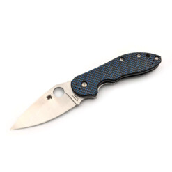 Spyderco - Domino Blue Weave, Carbon Fibre Flipper - C172CFBLTIP (SH)
