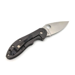 Alternative view of Spyderco - Domino Blue Weave, Carbon Fibre Flipper - C172CFBLTIP (SH)