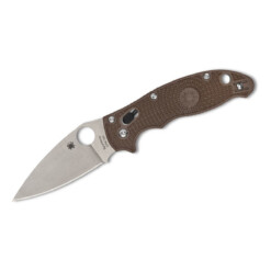 Spyderco - Manix 2 Lightweight Brown FRCP CPM 15V PlainEdge Sprint Run - C101PBN15V2