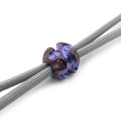 Alternative view of Titanium Gear Design - "Meteor Sphere" Hand-Engraved Bead Purple