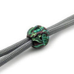 Alternative view of Titanium Gear Design - "Meteorite Sphere" Hand-Engraved Green