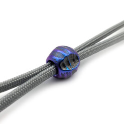 Alternative view of Titanium Gear Design - "Meteorite Sphere" Hand-Engraved Purple/Blue