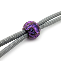 Alternative view of Titanium Gear Design - "Meteorite Sphere" Hand-Engraved Purple