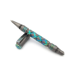 Titanium Gear Design - Tactical Pen Titan Engraved Blue/Green