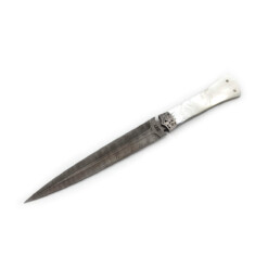 Tommy Lee - "LEE" Boot Dagger Damascus, Mother of Pearl - (SH)