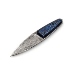 Uldanov - Damast-Neck-Knife, TiMascus, rostfrei