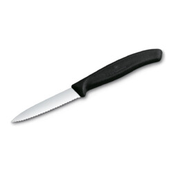 Victorinox - Swiss Classic Gemüsemesser 8 cm, Welle, spitz, schwarz