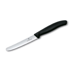 Victorinox - Swiss Classic Tomaten- und Tafelmesser 11 cm Welle, rund, schwarz