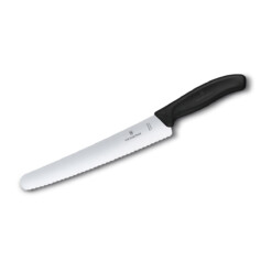 Victorinox - Swiss Classic Brot- und Konditormesser 22 cm, Welle, schwarz