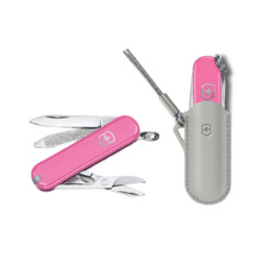 Victorinox - Special Bundle Classic SD Classic Color Cherry Blossom & Leather Pouch Mystical Morning