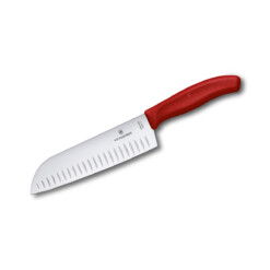 Victorinox - Swiss Classic Santokumesser mit Kullen 17 cm, rot