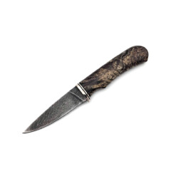 Weles - Damast-Messer feststehend, karelische Birke, 8,8 cm
