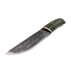 Alternative view of Weles - Damast-Messer feststehend, karelische Birke Grün, 12 cm (B)